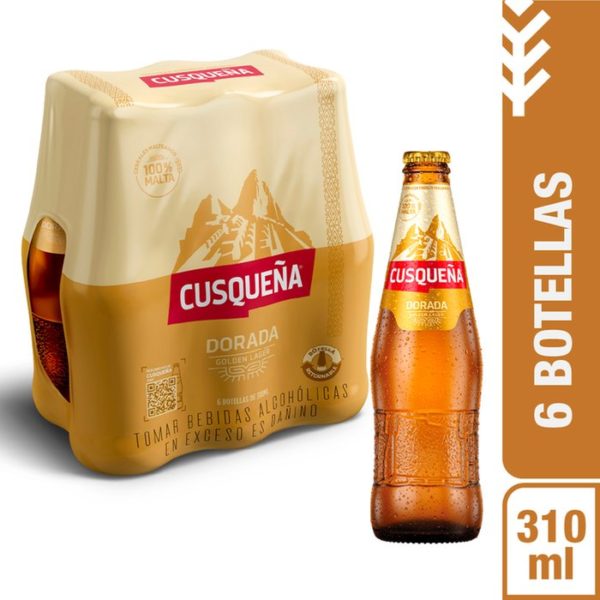 Cerveza Cusqueña Dorada 310 ML - 6PACK botella